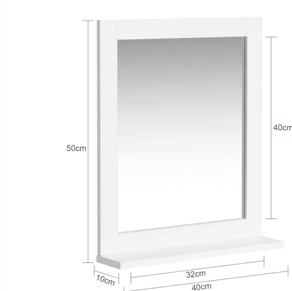 Haotian White Wall Mounted BathroomMirror with Shelf